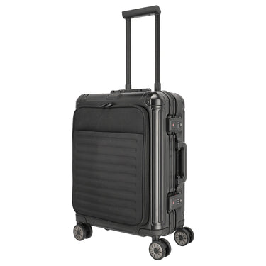 Travelite Next - 4 - Rollen - Kabinentrolley mit Vortasche S 55 cm (black) - Markenkoffer