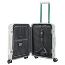 Travelite Next 75 Jahre Jubiläums - Edition - 4 - Rollen - Kabinentrolley S 55 cm (silber - grün) - Markenkoffer