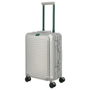 Travelite Next 75 Jahre Jubiläums - Edition - 4 - Rollen - Kabinentrolley S 55 cm (silber - grün) - Markenkoffer