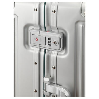 Travelite Next 75 Jahre Jubiläums - Edition - 4 - Rollen - Kabinentrolley S 55 cm (silber - grün) - Markenkoffer