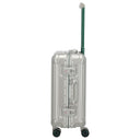 Travelite Next 75 Jahre Jubiläums - Edition - 4 - Rollen - Kabinentrolley S 55 cm (silber - grün) - Markenkoffer
