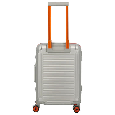 Travelite Next 75 Jahre Jubiläums - Edition - 4 - Rollen - Kabinentrolley S 55 cm (silber - orange) - Markenkoffer