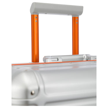Travelite Next 75 Jahre Jubiläums - Edition - 4 - Rollen - Kabinentrolley S 55 cm (silber - orange) - Markenkoffer