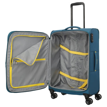 Travelite Umbria - 4 - Rollen - Trolley M 67 cm erw. (petrol) - Markenkoffer