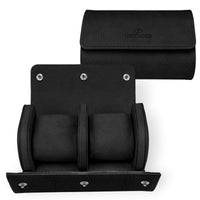 Windrose Tempora Reise - Uhrenkoffer (für 2 Uhren) 15 cm (schwarz) - Markenkoffer