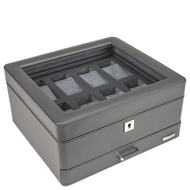 Windrose Tempora - Uhrenkoffer (für 8 Uhren) 26.5 cm (grau) - Markenkoffer