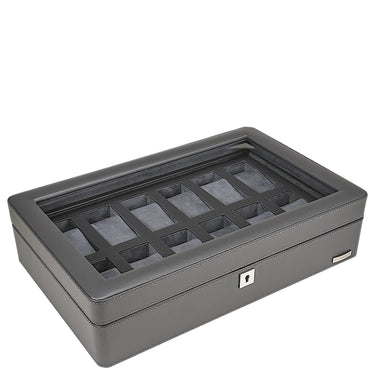 Windrose Tempura - Uhrenkoffer (für 12 Uhren) 38 cm (grau) - Markenkoffer
