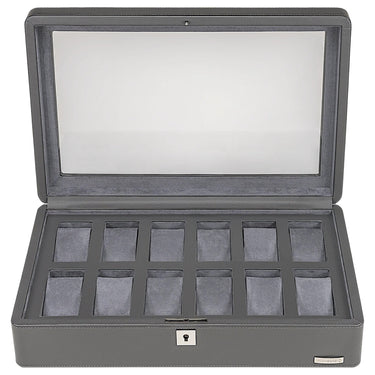 Windrose Tempura - Uhrenkoffer (für 12 Uhren) 38 cm (grau) - Markenkoffer